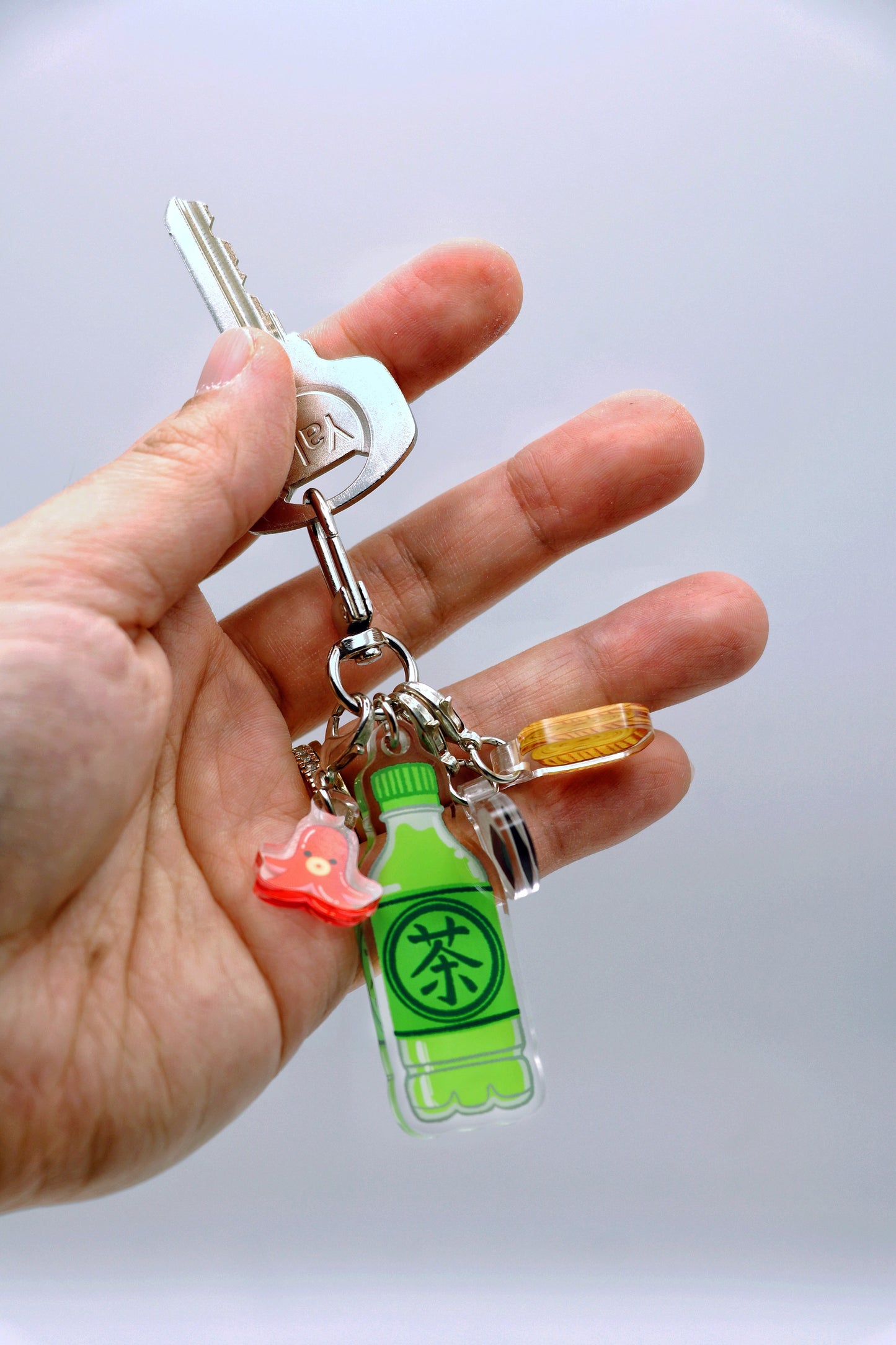 Green Tea Bottle Keychain